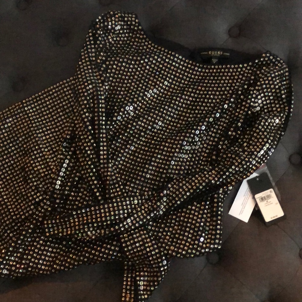 Guess black and gold dress